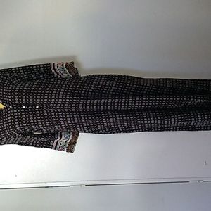 Black geometric print long maxi dress ONOT Size Medium